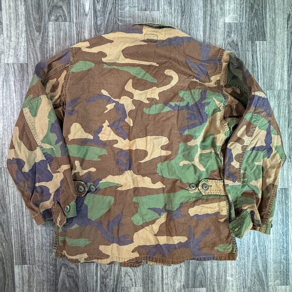 US Navy SEABEES Woodland Camo Combat Jacket Small Short Military Uniform - Picture 2 of 6